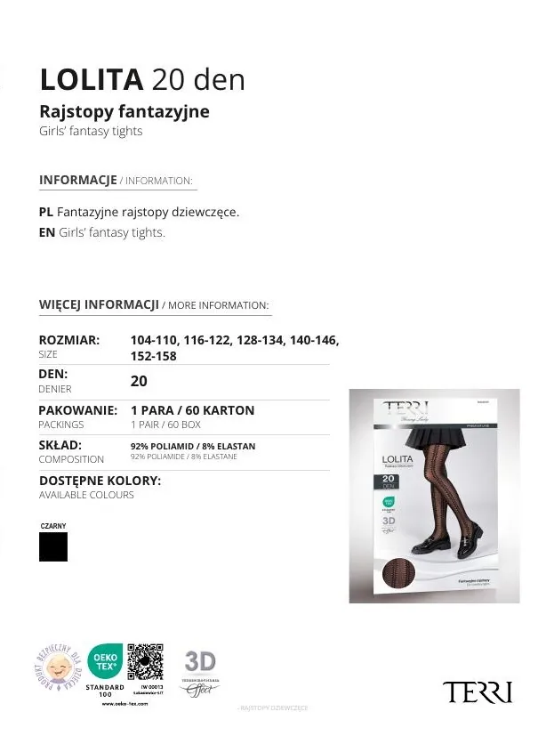 LOLITA 20 den – Czarny - obrazek 3